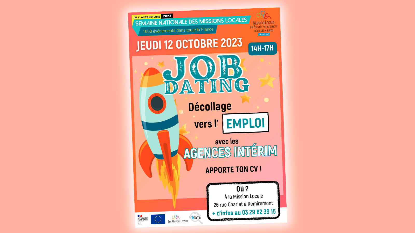 Remiremont : Rendez-vous « Job dating intérim » jeudi 12 octobre