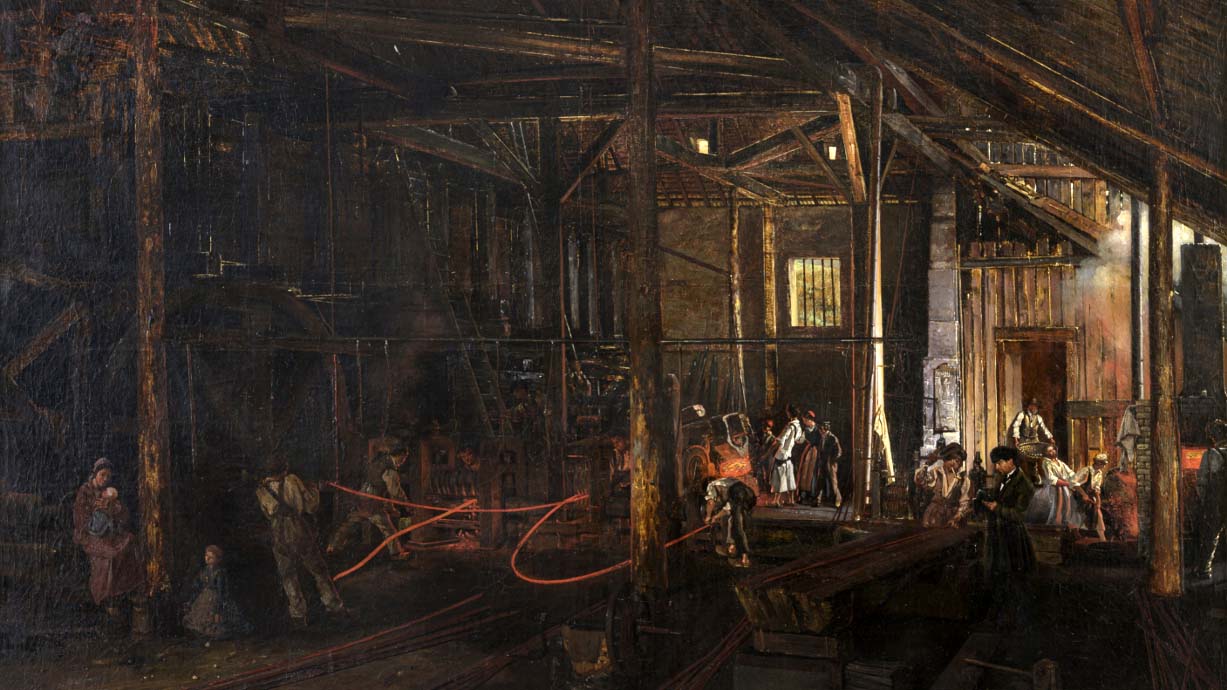 Les Rendez-vous du MUDAAC : scène de forge peinte par Paul Laurent