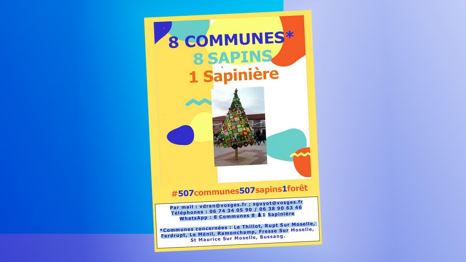 « 8 Communes, 8 Sapins, 1 Sapinière » : Un beau projet de territoire inauguré ce samedi à Le Thillot